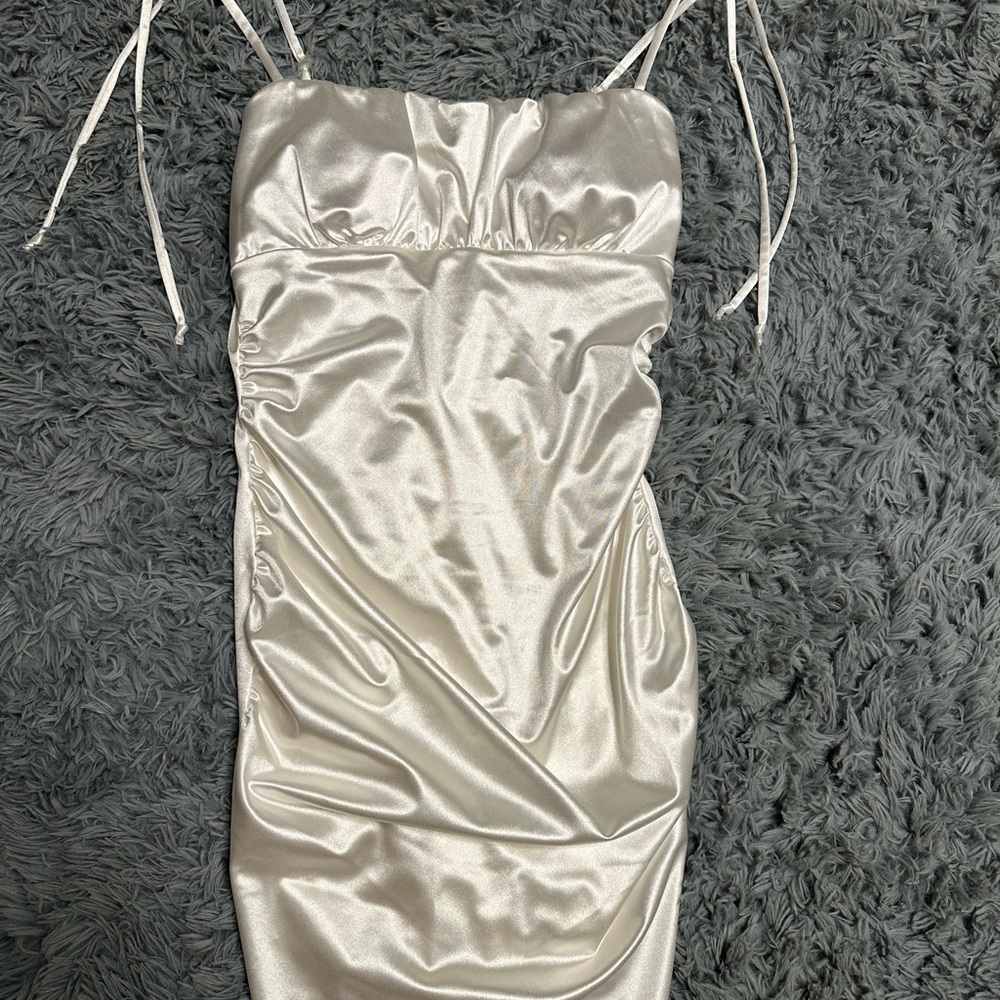 Elegant Satin White Dress